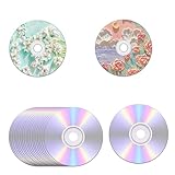 QoTang 20 Stück Schallplatten Dekoration Wand,CD-Rohling zur Dekoration PVC Vinyl-Schallplatten Klare Runde Leere CDs zum Malen,für Hause Bars Cafés Rollmusik Party Wand,12 cm