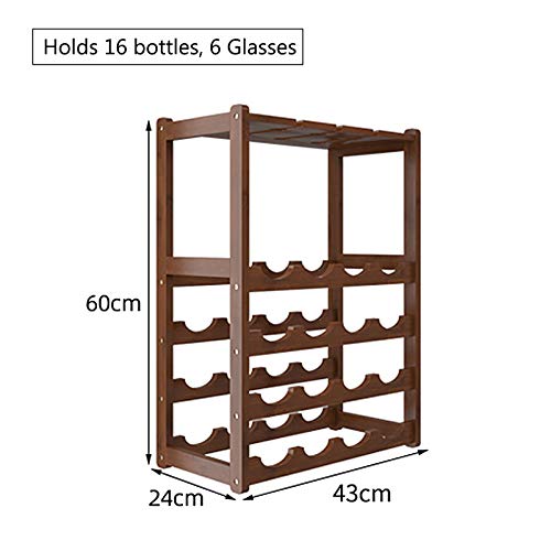 Soporte de Vino Libre 2 Niveles con Portavasos de Cristal miniatura 2
