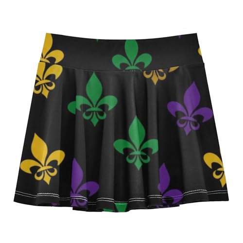 Athletic Shorts for Girls Skorts Skirts with Shorts 2 in 1 Flowy Skort Fleur De Lis Symbols 3t