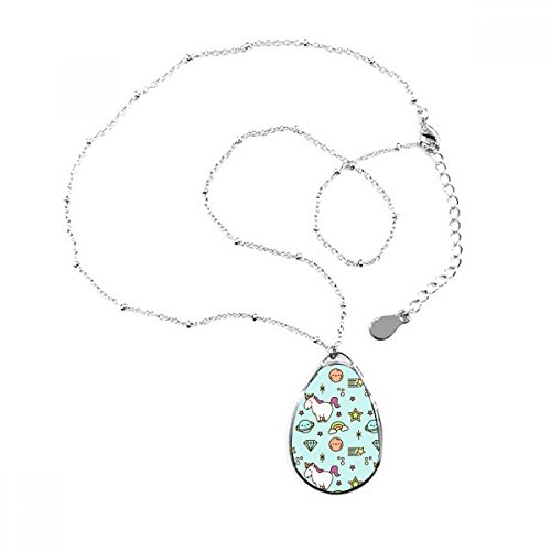 Collier licorne en forme de larme pour enfant avec pendentif poétique