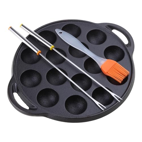 ZWWAAZHF Takoyaki - Molde antiadherente para pulpos, bolas de carne, 15 agujeros, perfecto para pulpos, bolas y panqueques