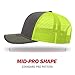 Richardson Unisex 112 Trucker Adjustable Snapback Baseball Cap, Split Charcoal/Neon Yellow, One Size Fits Most