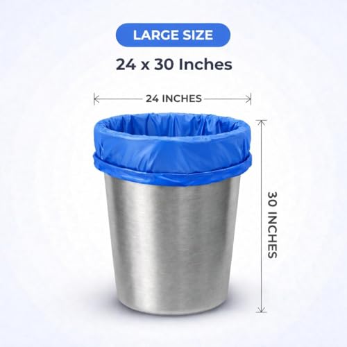 Image of Garbage Bags /Dustbin Bags - 120 Micron Heavy - Duty Trash Bags (24 x 30 Inches) - Large Leak -Proof Bin Liners for Kitchen, Office - 500g Pack (Green, Pack of 1) - 8 Bags