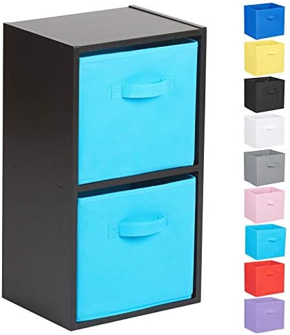 Hartleys 2 Tier Black Cube Unit - Choice of Storage Boxes