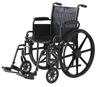 Medline Lightweight Wheelchair for Adults With Swing-Back Desk-Length Arms, Swing Away Leg Rests, 300 lb Capacity, 18" Seat