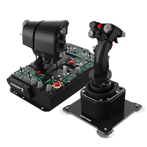 WINWING Orion2 HOTAS MAX Advanced Simulation, Rich Controls, Precision Alloy Molding, 16-bit Sensor, StrikeAce EX II Throttle Grip with Dual Dynamic Motor, 57 Switches, Compatible with Major PC Games