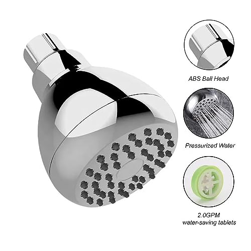 Image of High Pressure Fixed Shower Head 3 Inch Saving Water Chrome Anti-leak Shower Head For Powerful Water Rain Easy Installation for Relaxing and Comfortable Shower Experience