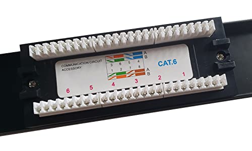 Patch Panel 24 Puertos Cat 6 para Montaje en Rack de 19" de Oficinas y Servidores 6