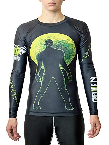Raven Fightwear Women's BJJ Horror Frankenstein's Monster Rash Guard MMA Black Small