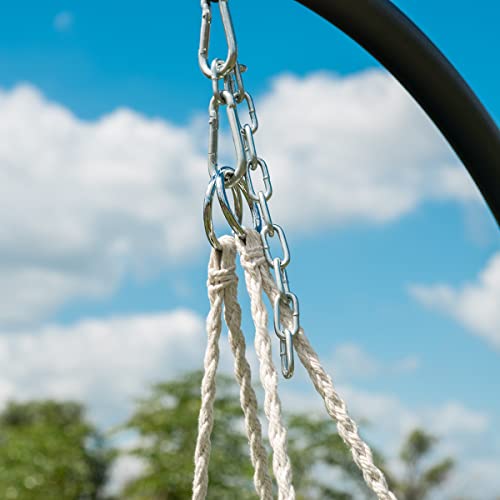 Lazy Daze Hammocks Hanging Chair Macrame Chair With Hardware Kits, Handwoven Cotton Rope Hammock Chair For Bedroom Indoor Outdoor Patio Yard Deck Garden, 300 Pounds Capacity, Natural #TOP5