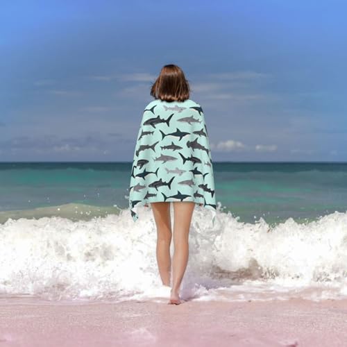 Serviette de bain microfibre requin fini les serviettes humides
