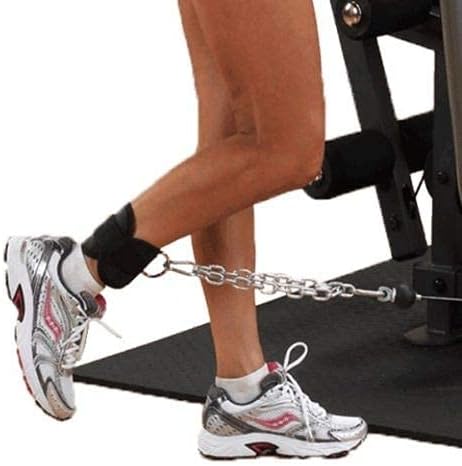 EVO Fitness PAIR of Double D Ring Ankle Cuffs Weight Lifting Leg Workout Pulley Cable Machines attachment Hook Gym Straps Neoprene padded support wraps Bodybuilding [SOLD AS PAIR]