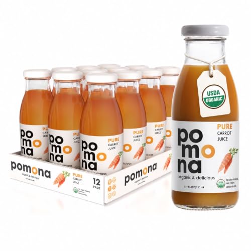 Pomona Organic Pure Carrot Juice, No Sugar Added, 12-pack