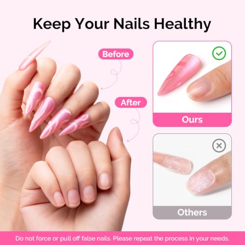 Image of MelodySusie 2PCS Pinpoint Nail Glue Remover Portable Set for Press On Nails Gentle Nail Remover Pinpoint Press On Easy Removal Fake Nail for Tips DIY Home 15ML & 30ML