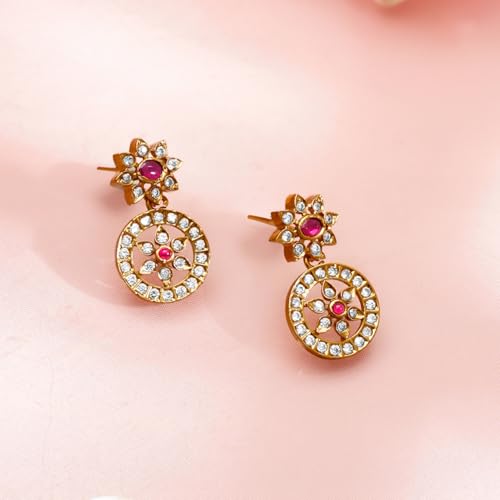 Image of Rubans American Diamond Zirconia Necklace Set Traditional Stylish Jewellery Gift for Women & Girls