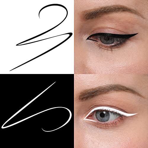 Dunuf Makeup 2 In1 Waterproof Liquid Eyeliner, Pitch Black, White,0.02 Fl Oz (Pack Of 1) #TOP1