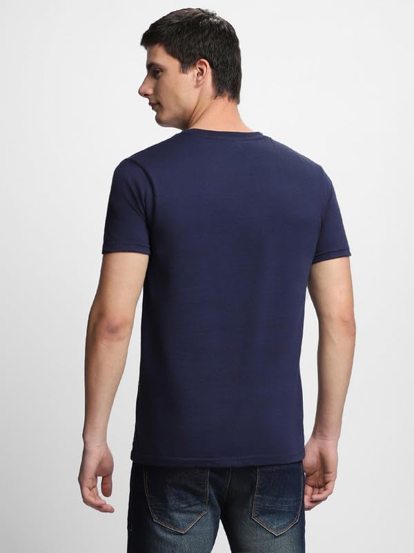 Image of Dennis Lingo Men's Cotton Solid Round Neck Slim Fit T-Shirts