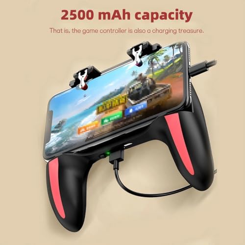 Hakeeta Mobile Phone Gamepad, Game Controller, Mobile Game Controller with Dual Cooling Fans, 2500mah / 5000mah Battery Optional, Suitable for 4.7-6.5 Inch Mobile Phones.(5000mah)