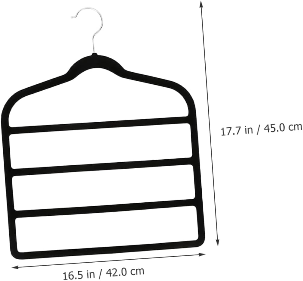 5pcs Multi-Function Pants Hangers Space Saving Clothes Organizer for Trousers Scarves and Ties Non-Slip Design for Closet Storage Black