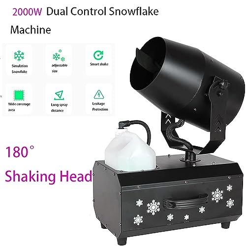 Commercial 2000W Snow Machines for Outdoors, 90° Snow Making Machine with Remote Control and Flight Case, for Christmas, Wedding, Kids Party, Stage Effect, Halloween, DJ Stage