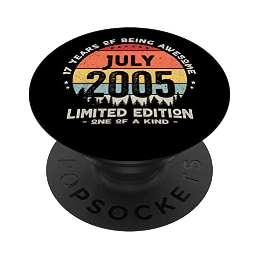 Regalo 17 años Cumpleaños Chico Chica - Julio 2005 PopSockets PopGrip Intercambiable