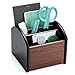 MaxGear Remote Control Holder Caddy, Wooden Desk Organizer with 4 Compartments, Multifunctional Storage for Remote Controls, TV & Office Supplies, Ideal for Tabletop