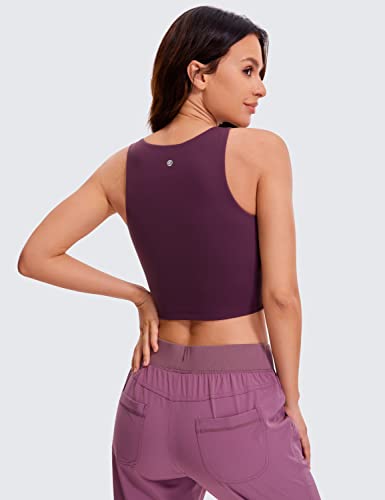 Image of CRZ YOGA Butterluxe Double Lined Crop Tank | Casual, Extremely Soft, Tight Fit, High Neck, Racerback, Sleeveless Tops for Women