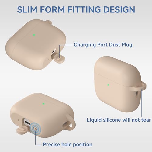 Image of Meliya for AirPods Pro 3 Case 2025 with Cleaner Kit, Soft Silicone Protective Case for Apple AirPods Pro 3rd Generation with Keychain & Lanyard for Women Men (Milk Tea, Airpods Pro 3 2025)