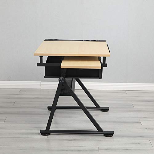 Ltt Home Office Desks, Office Desk, Desk With Drawers Adjustable Wood Drafting Table Desk With 2 Drawers For Home Office And School(Wood) #TOP5