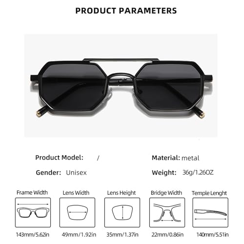 bullabulling Retro Small Square Sunglasses Mens Pilot Metal Frame Sun Glasses Comfort Punk Shades Men4