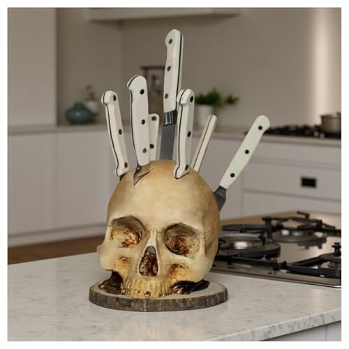 Skull Knife Holder for Storage, Funny Skeleton Knife Holder, Creative