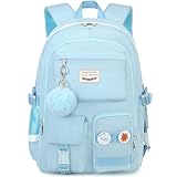 Classic Diamond School Backpack for Girls Laptop Backpack Cute Bookbag Kawaii College Backpack School Backpacks for Teens Girls Student (Blue)