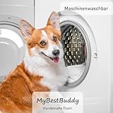 MyBestBuddy Hundekissen Premium orthopädisch mit 3 cm Vollschaum-Kern grau 80x60 cm L, Hundematte mit Stoffbezug, 40°C waschbar, allergikerfreundlich - Hundebett für mittelgroße Hunde, 80 x 60 cm