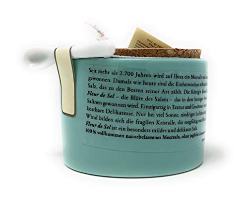 Sal de Ibiza Fleur de Sel en Frasco Cerámico con Cuchara miniatura 3