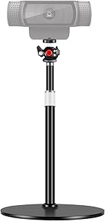 Etour Webcam Stand Ultra Thin Desk Heavy Base, Height Adjustable Compatible with Logitech Webcam C920, C922x,C922, Brio 4K, and Other Webcam with 1/4" Thread for Live Streaming/Video Calling…