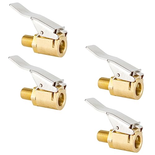 GRIRIW 4pcs Tire Air Chuck Brass Thread Nozzle Quick Connector for Car Truck Tire Inflator Secure Attachment Easy to Replace Compatible with Hose No Leakage
