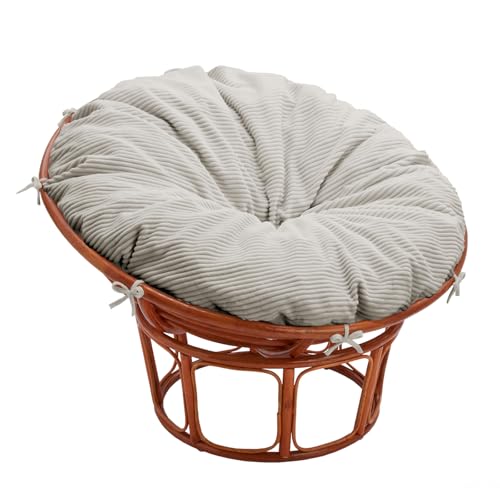 Yueyocici Corduroy Papasan Chair Cushion Cover, 55 Inch x 55 Inch Reinforced and Thickened Removable Chair Cushion Cover Soft Non-irritating (Without Chair), Both Adults, Children. (Grey)