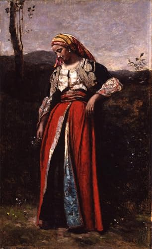 Tableau d'art Corot Portrait de Mlle Dobigny Affiche Toile 60x90cm