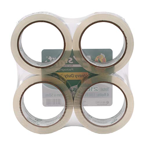 Image of Duck Brand EZ Start Packing Tape Refill, 4 Rolls, 1.88 Inch x 54.6 Yard, Clear (280068)
