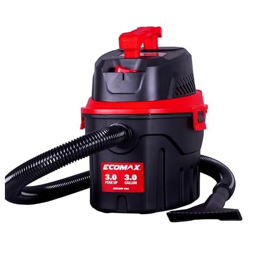 ECOMAX Small Shop Vacuum Wet/Dry 3 Gallon, 3 Peak HP, Portable Wet Dry Vac, 3-in-1 Shop Vacuum with Blower Function, with Air Flow 80CFM, for Home, Car Detailing, Workshop, Jobsite, EM18910P-3