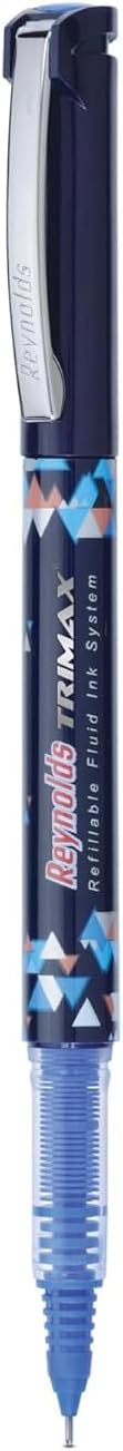 Reynolds TRIMAX RollerBall Pen SET - 1 PEN BLUE | ROLLER BALL PEN FOR WRITING | PEN FOR STUDENTS & OFFICE STATIONERY | 0.5 mm TIP SIZE