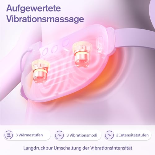 Comfytemp Wärmegürtel Periode Vibrationsmassage mit 5000mAh Akku für Perioden Bauch und Rücken, Kabellos Heizgürtel Menstruations Bauchwärmer Rückenwärmer mit Abschaltautomatik, USB-C Geschenke