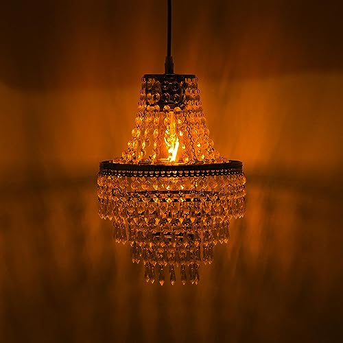 Innoteck Premium Acrylic Teardrop Pendant Light Shade with Polished Chrome Frame - Image 4