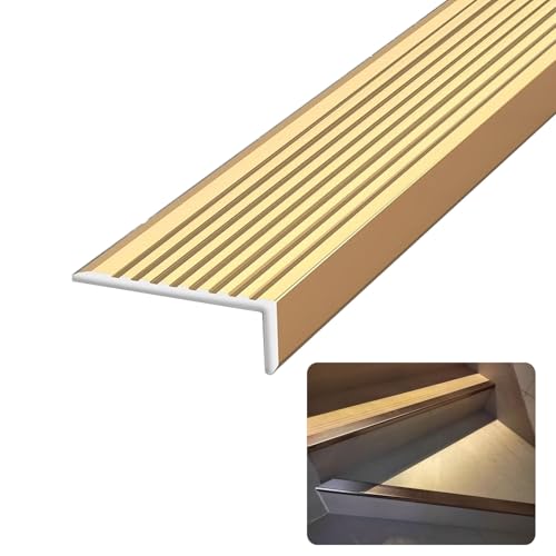 Customizable Aluminum Floor Nosing Protector 150cm (59") – Durable Edge Guard for Wood & Laminate, Easy Install & Slip-Resistant, Ideal for