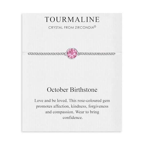 Image of Philip Jones October (Tourmaline) Birthstone Anklet Created with Zircondia® Crystals