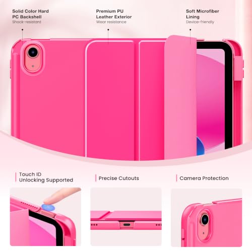 MoKo Schlankes Hülle für iPad A16 11 Zoll, iPad 11./10. Gen, Helles Rosa – Ansicht 3