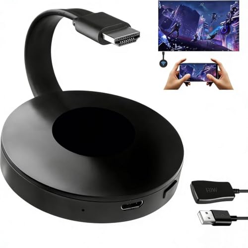 Adaptateur HDMI sans Fil 1080P WiFi 2,4GHz, Dongle HDMI Émetteur Récepteur pour TV/Projecteur, Compatible Android iOS Windows MacOS, Airplay Miracast DLNA,...