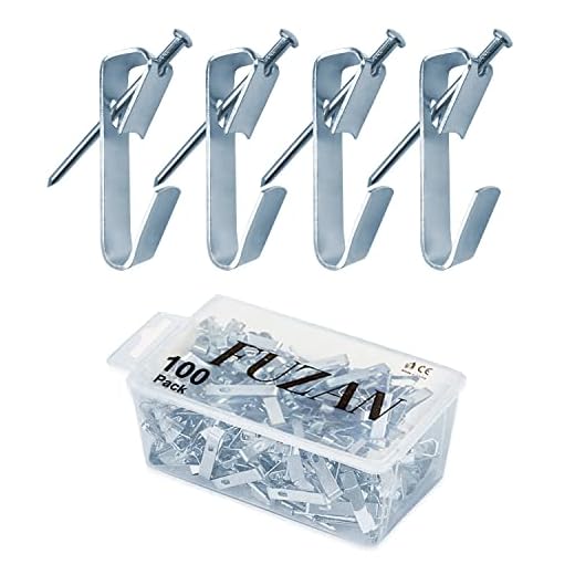 100pcs Picture Hangers,30lbs Picture Hanging Hooks with Nails, FUZANWJ Professional Picture Hanging Kit on Wood/Drywall (30lbs-100pcs)
