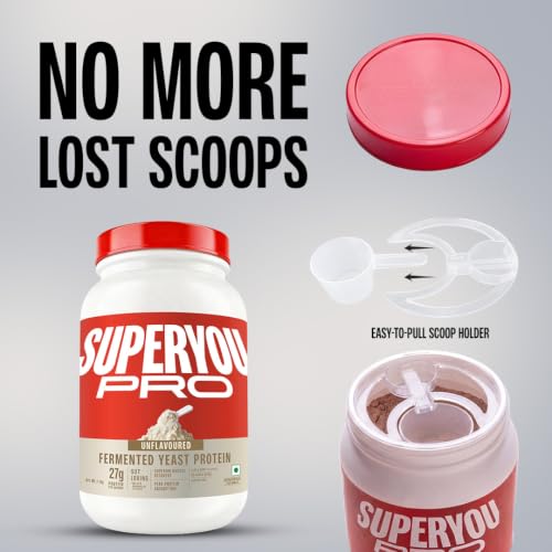 Image of Superyou Pro Fermented Yeast Protein Isolate 1kg | 27g Protein| Unflavoured | Higher Absorption than Plant Protein | Superior Muscle Recovery | Gut Friendly | Vegan Protein | PDCAAS of 1