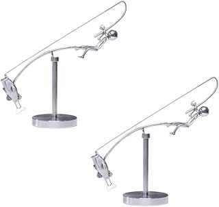 The Fisherman Balancing Sculpture, Moving Fishing Sculpture, Balance Art for Your Space, Stainless Steel Balance Physics Toy, Interactive Fishing Desk Ornament for Home Office Decor (1Pcs)